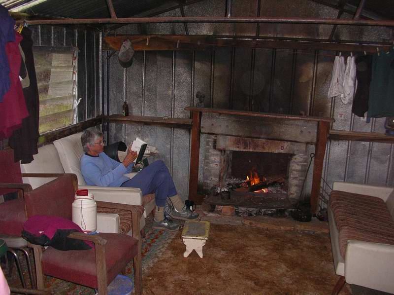 Inside Braddon River hut