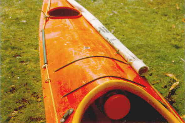Showing the switch on a sea kayak.